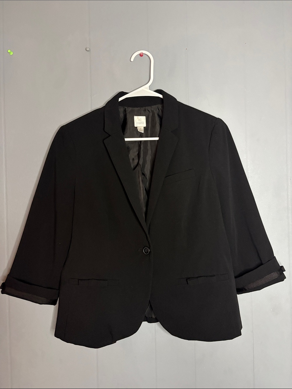 LC Lauren Conrad Black Single-Button Tailored Blazer